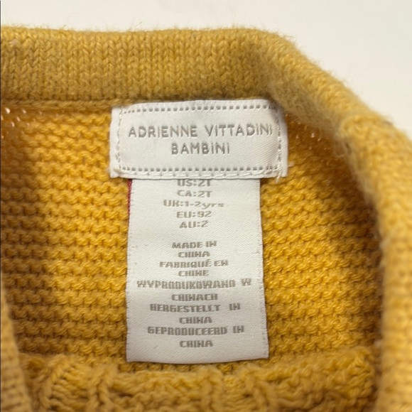 Adrienne Vittadini Bambini Mustard Knit Sweater - Picture 2 of 4